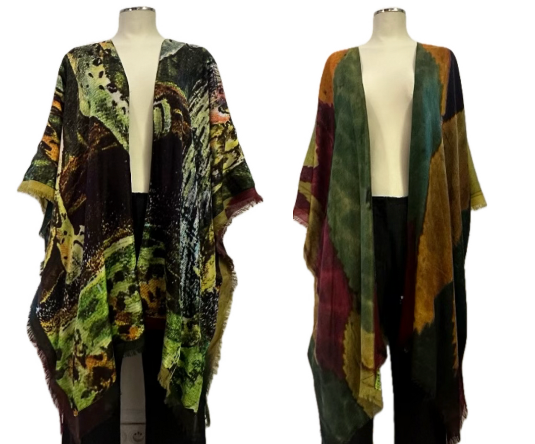 Panther Silk & Wool Kimono