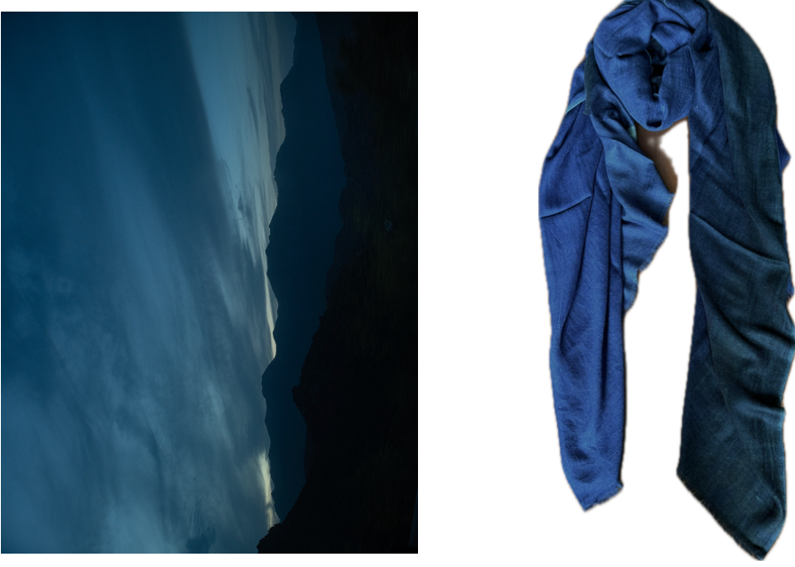 Blue Foulard Merino