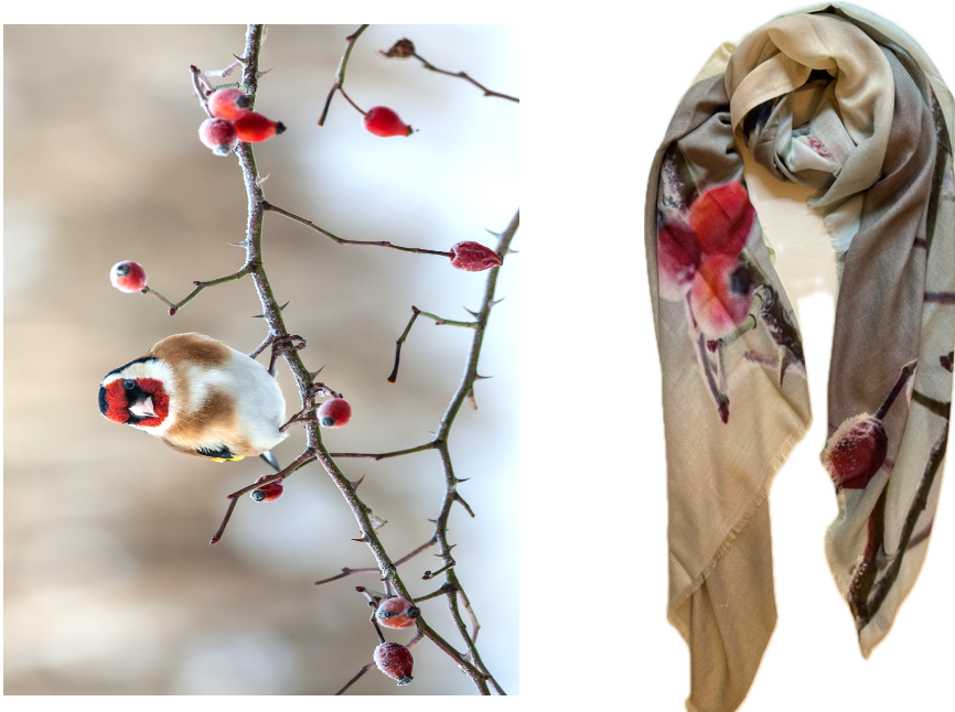 Red Breast Foulard Merino