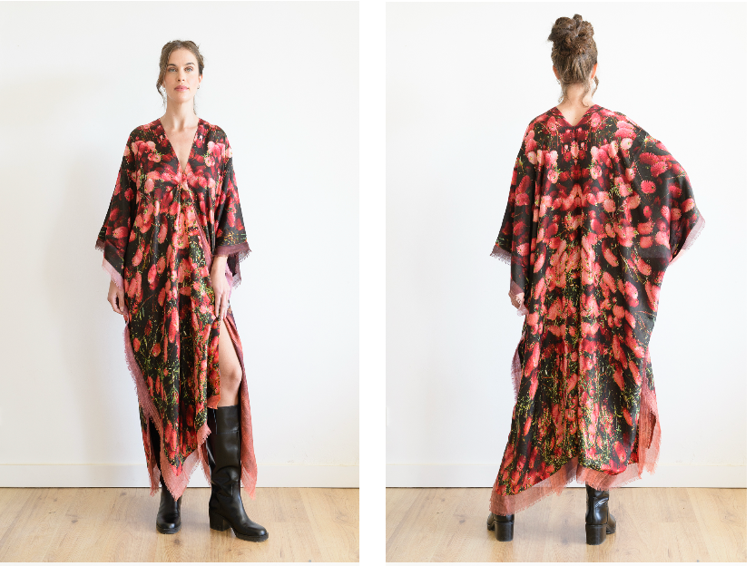 Posies Silk & Wool Kimono