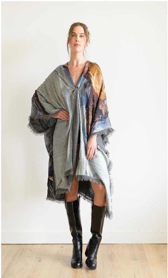 Golden Silk & Cashmere Kimono