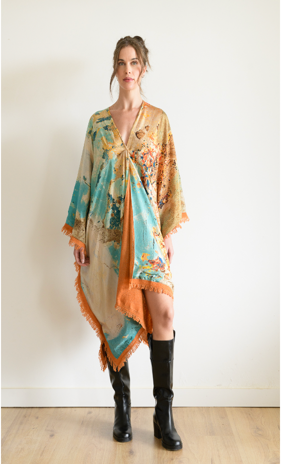 Smudge Silk & Cashmere Kimono